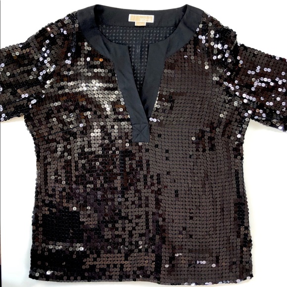 michael kors black sequin top